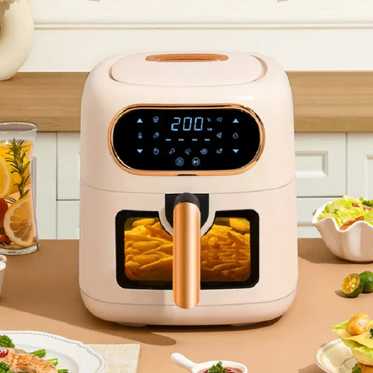 Air Fryer 4.5L Household Visual Window Smart Touch Electric Fryer French Fries Fryer Oil Free Oven Visualization 220V Hot sales