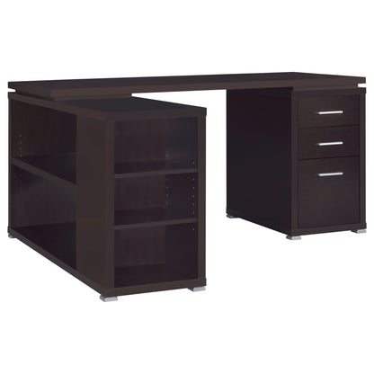 Transitional L Shape Computer Desk With Multiple Storage And Built In File Cabinet