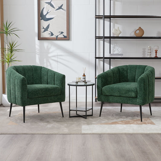 Vanity Barrel Accent Lounge Chair - Green