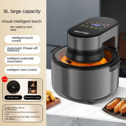 Air Fryer Household Intelligent Visual Deep Frying Pan Multi-Function Large Capacity Oil-Free Deep Frying Pan Chips Machine Oven