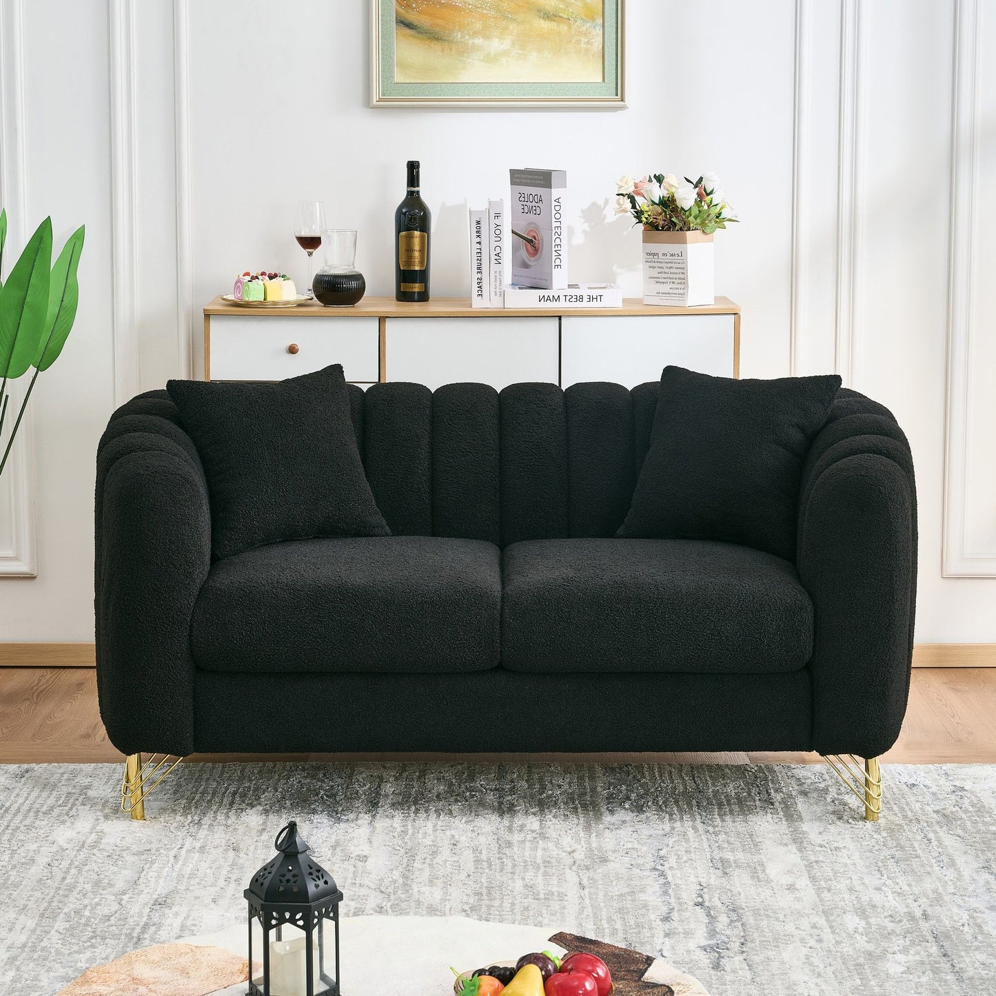 Loveseat Sofa For Living Room And Bedroom - Black