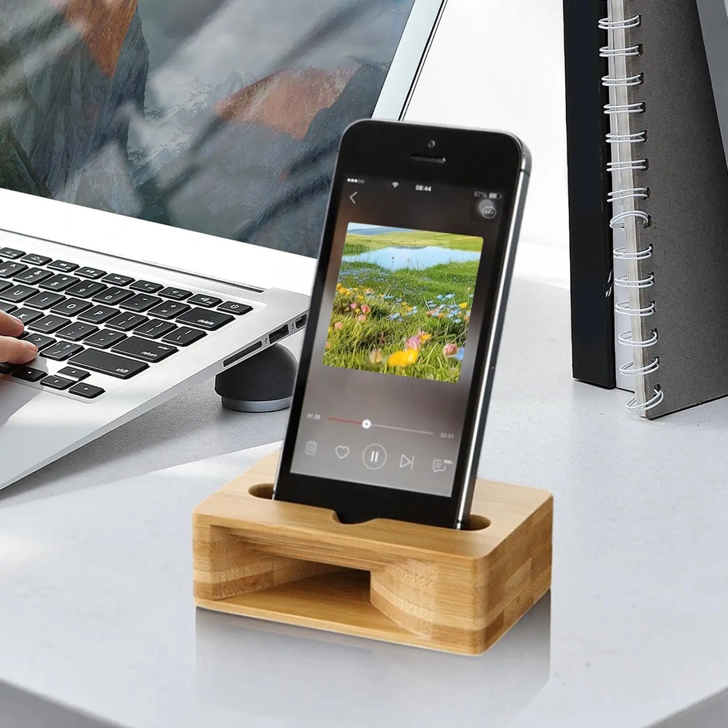 Wooden Phone Speaker Amplifier Bracket Desktop Wooden Cell Phone Speaker Amplifier Office Desk Accessories For Clear Calls