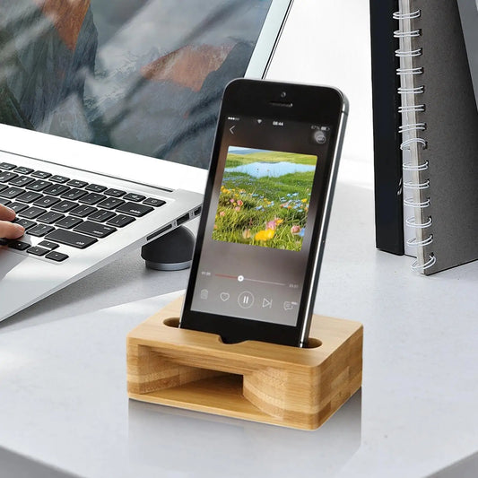 Wooden Phone Speaker Amplifier Bracket Desktop Wooden Cell Phone Speaker Amplifier Office Desk Accessories For Clear Calls