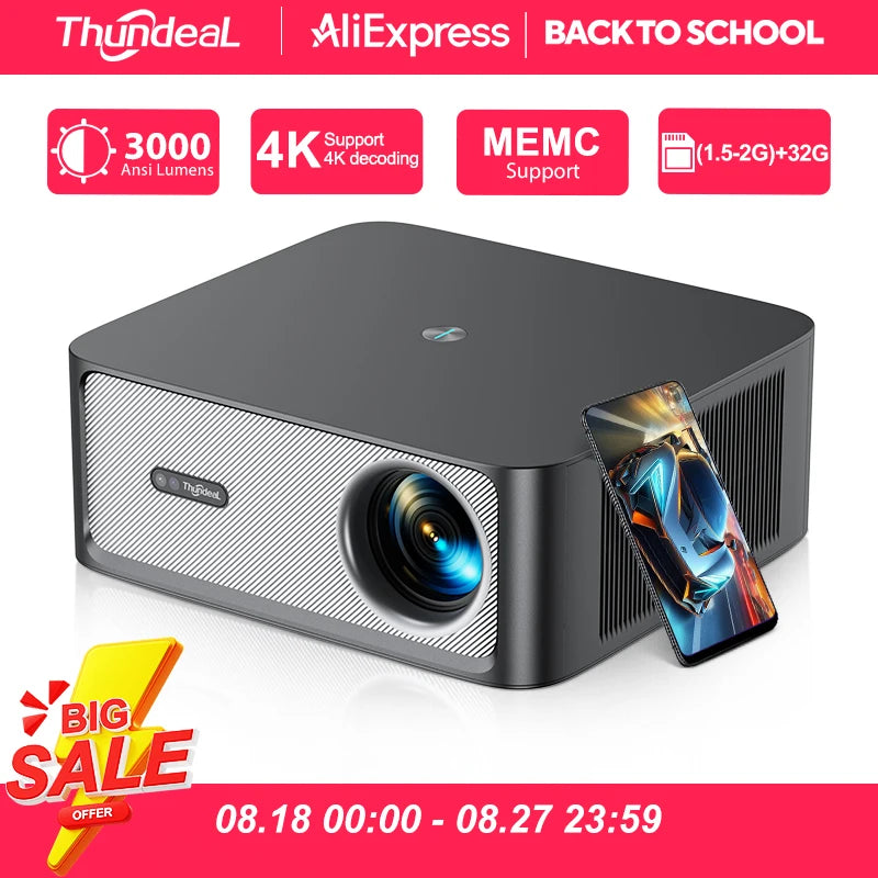 ThundeaL TD98Pro Portable Projector 2K 4K Full HD Movie Gaming TD98 Pro 2G 32G Video Home Theater WiFi Android Beam Projector