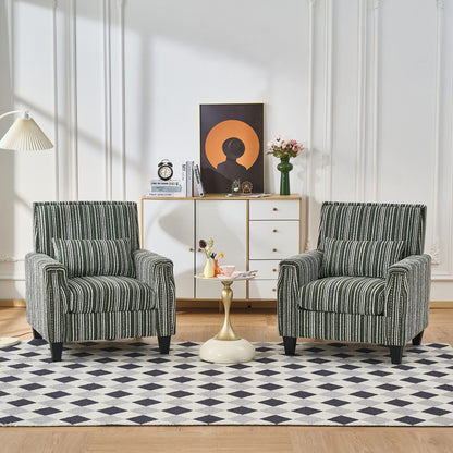 Accent Chair With Arms, Comfy Armchair For Living Room - Green