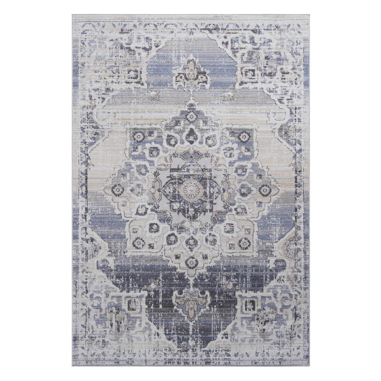 Payas - 8' X 10' Medallion Area Rug - Cream / Blue