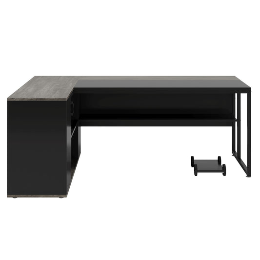 L-Shaped Executive Desk With Cabinet Storage
