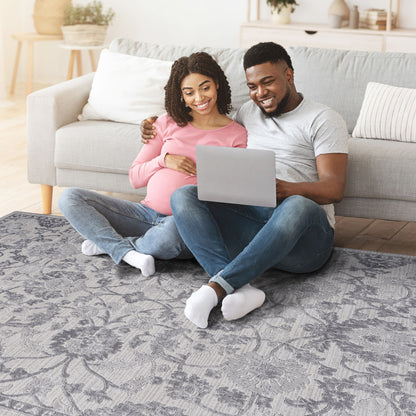 Marfi - 6' X 9' Oriental Area Rug - Gray / Silver