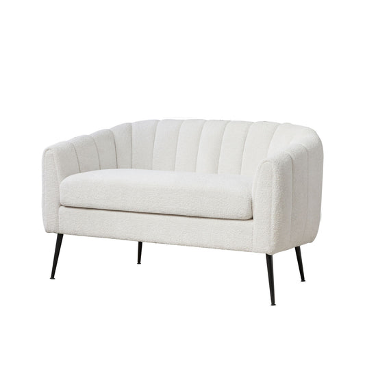 Glam Mini Loveseat, Accent Couch - Ivory