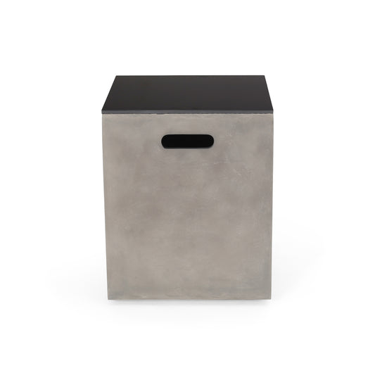 Modern Design MGO Tank Holder Side Table with Ceramic Top in Black and Gray