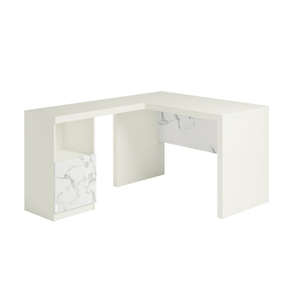 L-Shaped Desk, White finish