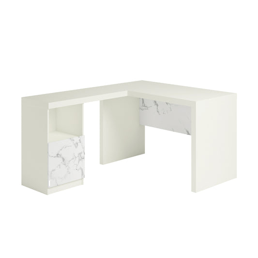 L-Shaped Desk, White finish