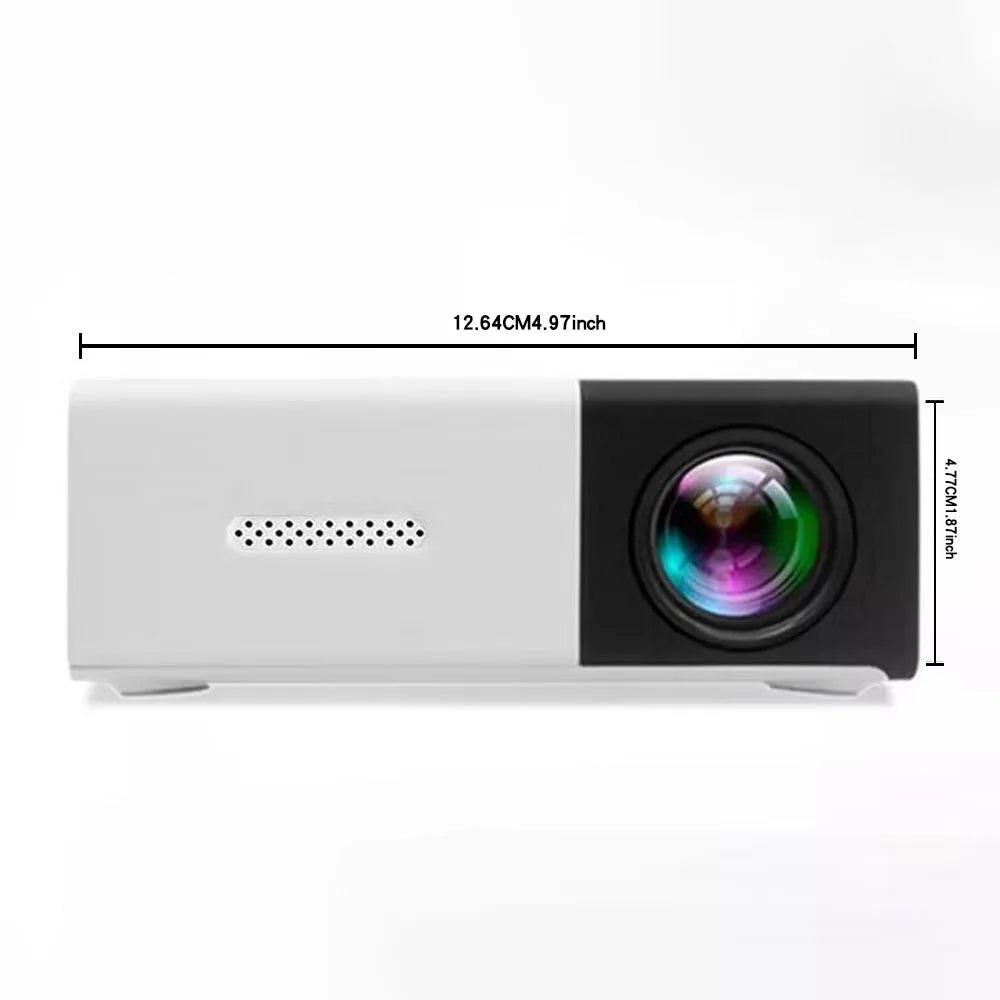 Emiuzek YG300 mini portable projector plug-in phone, LED home theater, suitable for outdoor, home entertainment