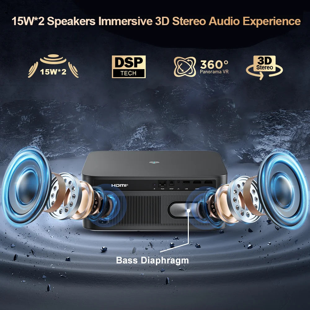 ThundeaL TD98Pro Portable Projector 2K 4K Full HD Movie Gaming TD98 Pro 2G 32G Video Home Theater WiFi Android Beam Projector