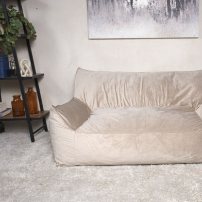 Fila - Velveteen Oversized Seater Bean Bag Chair With Armrests