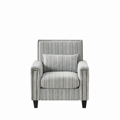 Accent Chair With Arms, Comfy Armchair For Living Room - Gray