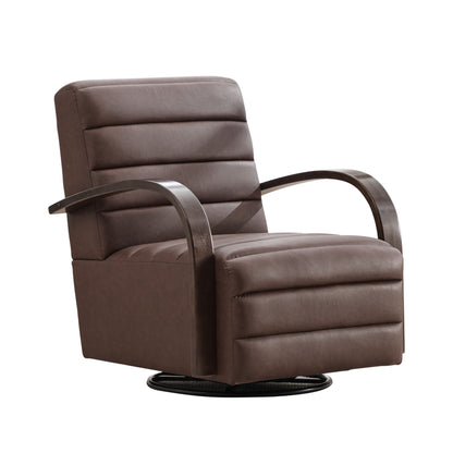 360° Swivel Accent Chair With Armrests, Comfy Lounge - Brown