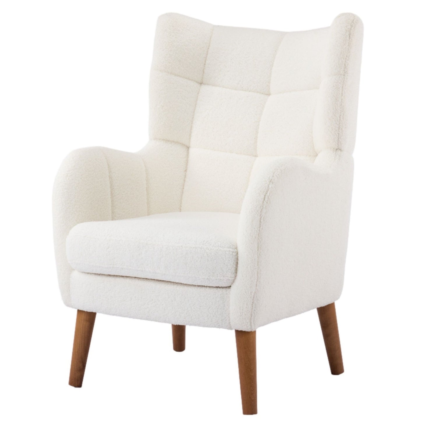 Accent Chair With Birch Wood Legs - White