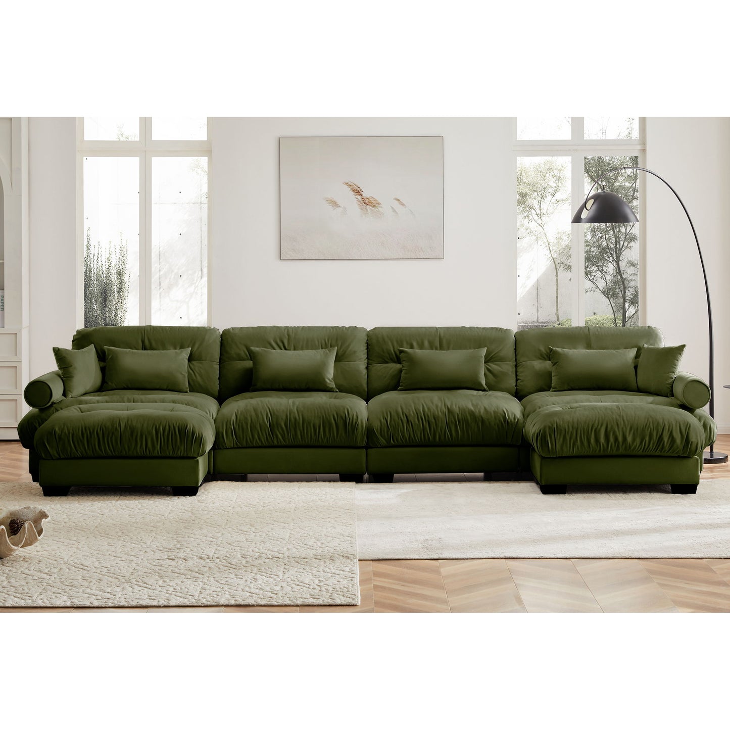 Super Comfort Oversized Modular Sectional Sofa With Movable Ottoman