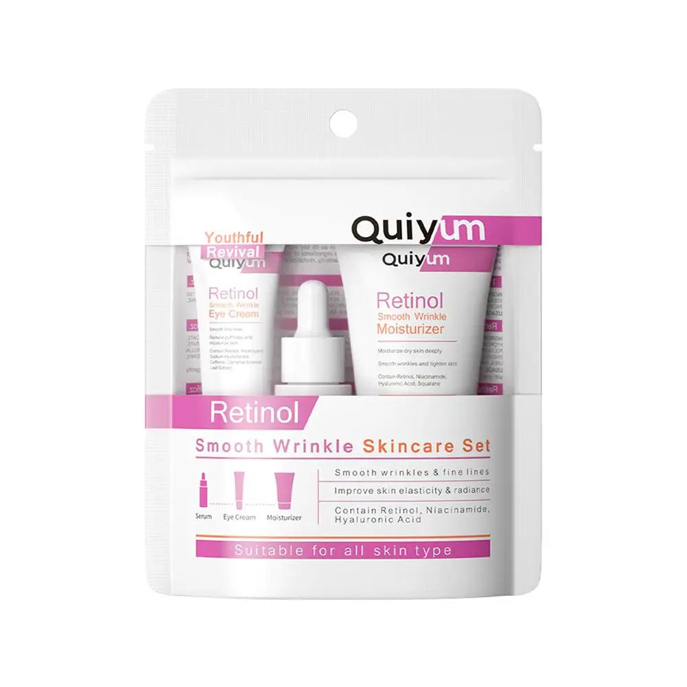 Retinol Facial Skin Care Gift Set Retinol Serum Face Cream Eye Cream with Nicotinamide Vitamin E Sodium Hyaluronate