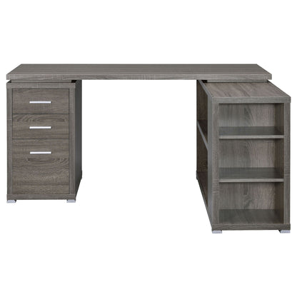 Transitional L Shape Computer Desk With Multiple Storage And Built In File Cabinet