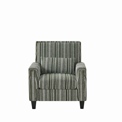 Accent Chair With Arms, Comfy Armchair For Living Room - Green