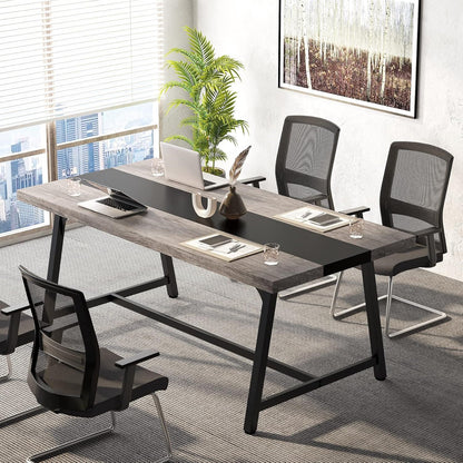 Modern Rectangular Conference Table For 6 - 8 People, Office Executive Desk