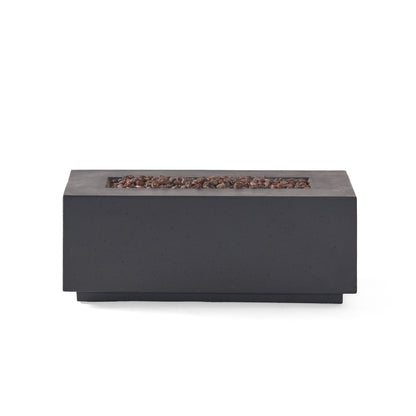Contemporary Outdoor 40,000 BTU Propane Fire Pit Light Grey MgO Concrete 40'