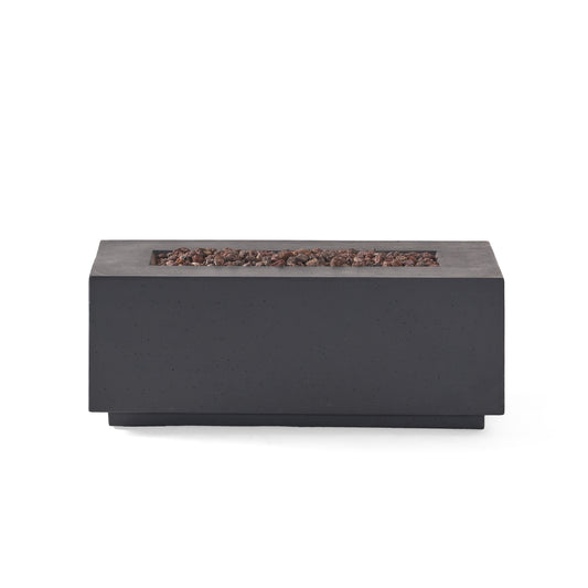 Contemporary Outdoor 40,000 BTU Propane Fire Pit Light Grey MgO Concrete 40'