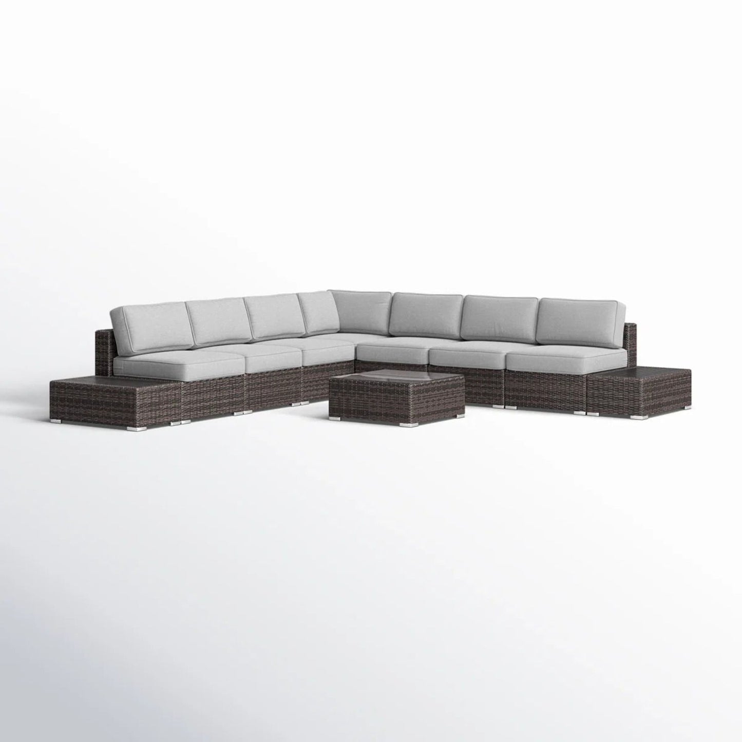 Wicker Sectional Seating Group With Plush Cushions