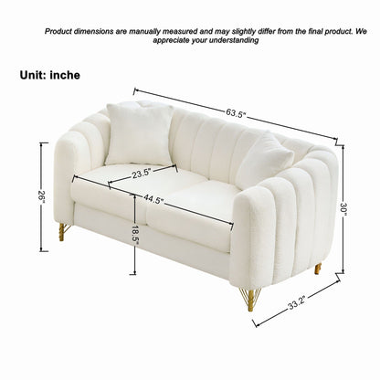 Loveseat Sofa For Living Room And Bedroom - Beige