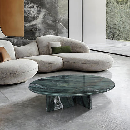 Diamond - Marble Coffee Table, Living Room Centerpiece, Genuine Stone - Green