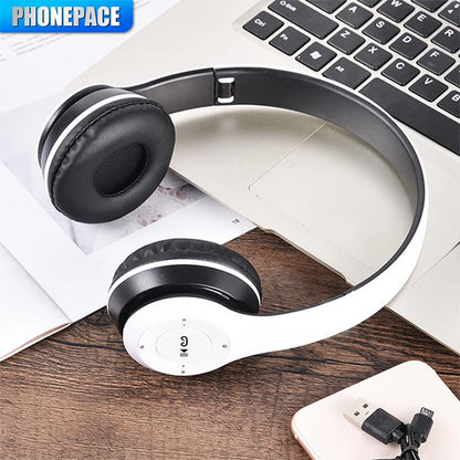 P47 Foldable Wireless Bluetooth 50 HIFI Stereo Bass Headphones for Music Gaming Kids Girls Smartphone Audio Earphones Device