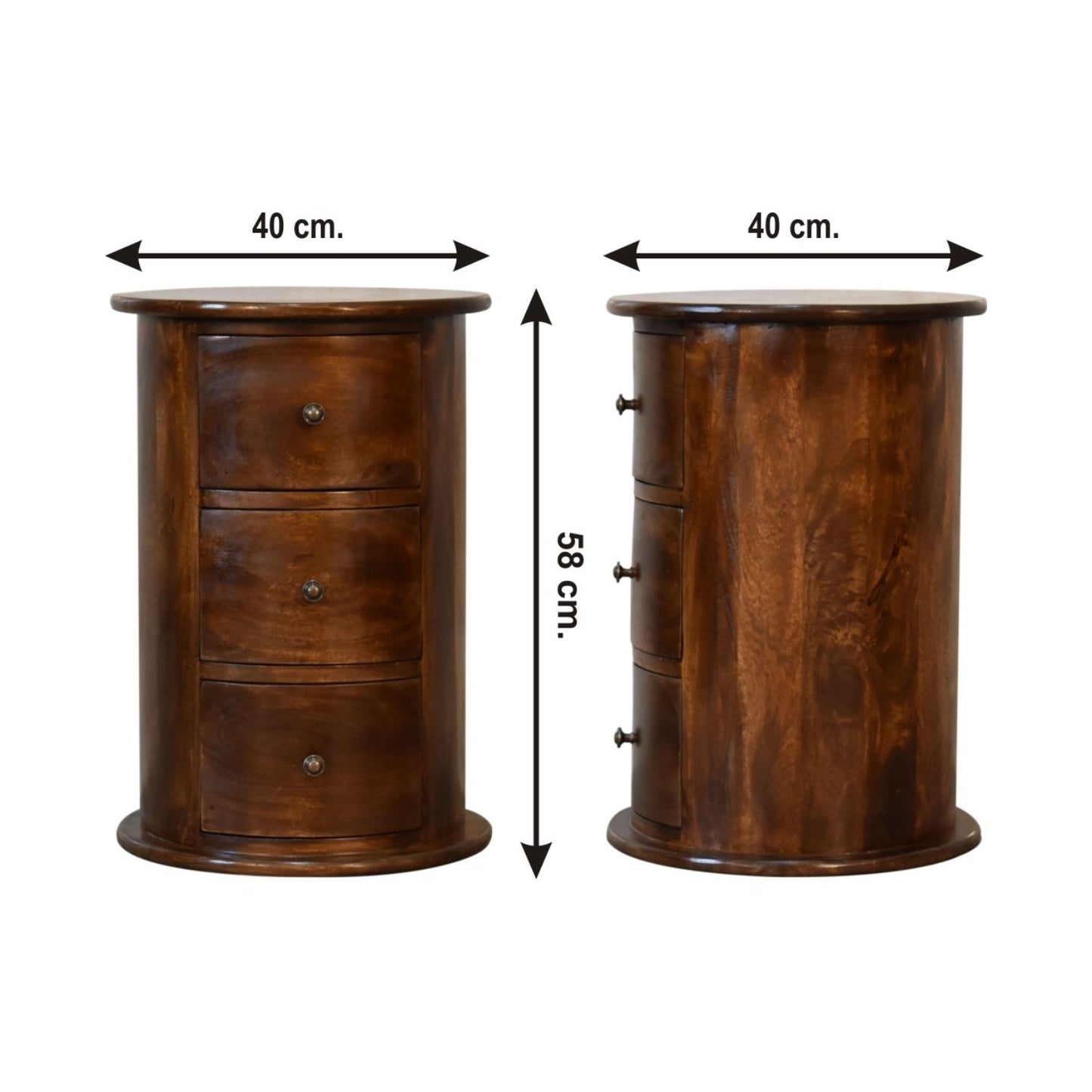 3 Drawer Drum - Chestnut
