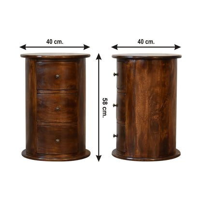 3 Drawer Drum - Chestnut