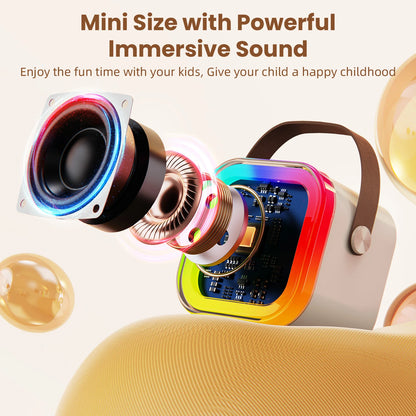Bluetooth K12 Karaoke Machine Portable 5.3 PA Speaker System with 1-2 Wireless Microphones Home Family Singing Children's Gifts