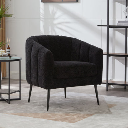 Vanity Barrel Accent Lounge Chair - Black