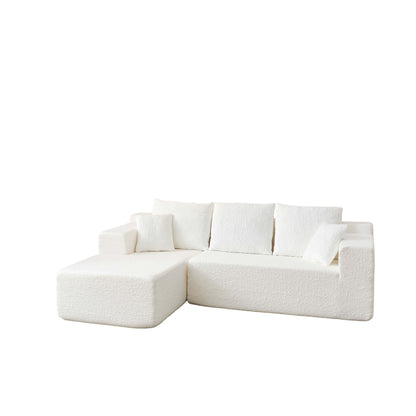 Modular Cloud Sectional Couch With L Shape Chaise - White