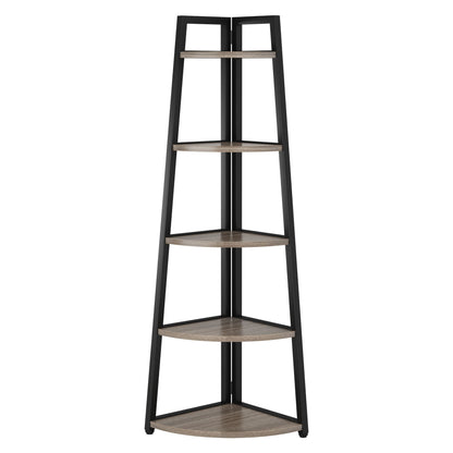 Tall 5 Tier Corner Bookshelf For Living Room
