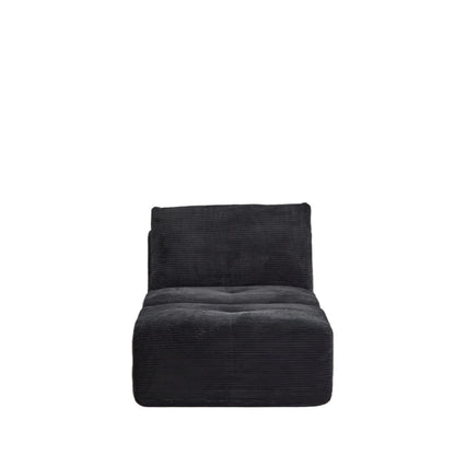 Compressed Sofa, Single Chaise Longue, Movable Ottoman For Living Room - Black
