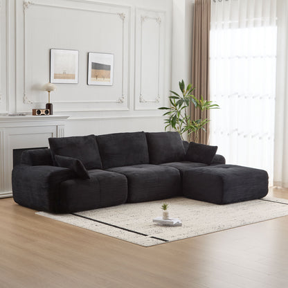 Compressed Sofa, Large Sectional Couches For Living Room - Black