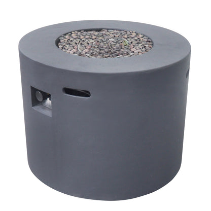 Contemporary 31' Round MGO Fire Pit with 40,000 BTU in Dark Grey Lightweight Concrete