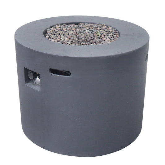 Contemporary 31' Round MGO Fire Pit with 40,000 BTU in Dark Grey Lightweight Concrete