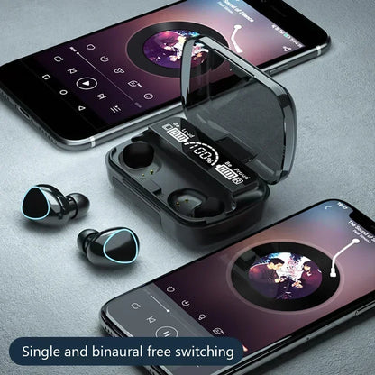 New TWS Bluetooth Earphones Handfree LED Dispay Headphones Bluetooth HiFi Stereo Music Wireless Earbuds for all smartphones
