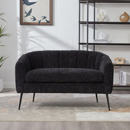 Glam Mini Loveseat, Accent Couch - Black