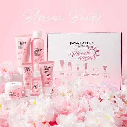 5/6pcs/set Japan Sakura Skin Care Set Serum Rejuvenating Cream Glowing Moisturizer Fade Blemishes