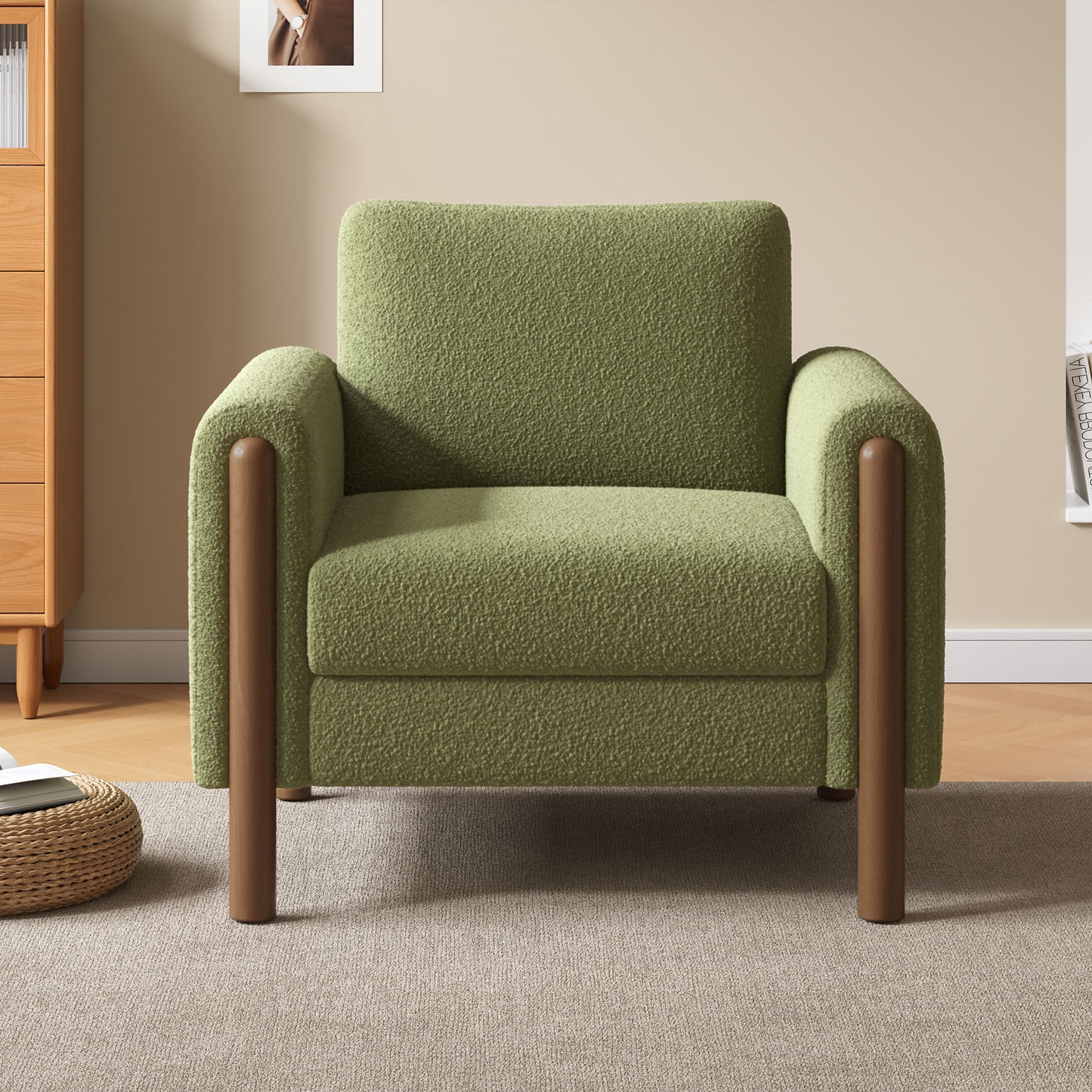 Oversized Accent Chair With Curved Armrests
