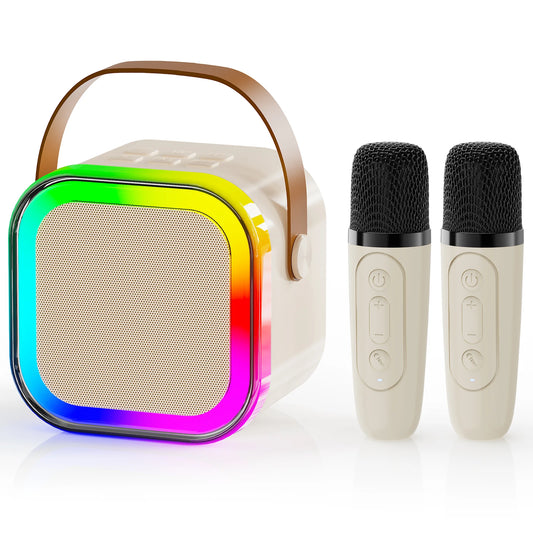 Bluetooth K12 Karaoke Machine Portable 5.3 PA Speaker System with 1-2 Wireless Microphones Home Family Singing Children's Gifts