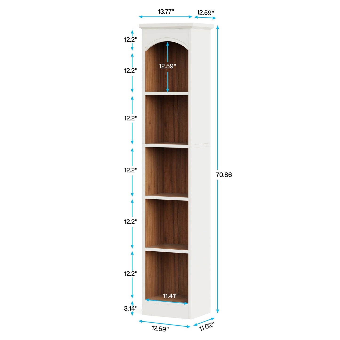 5 Tier Library Bookcase For Living Room