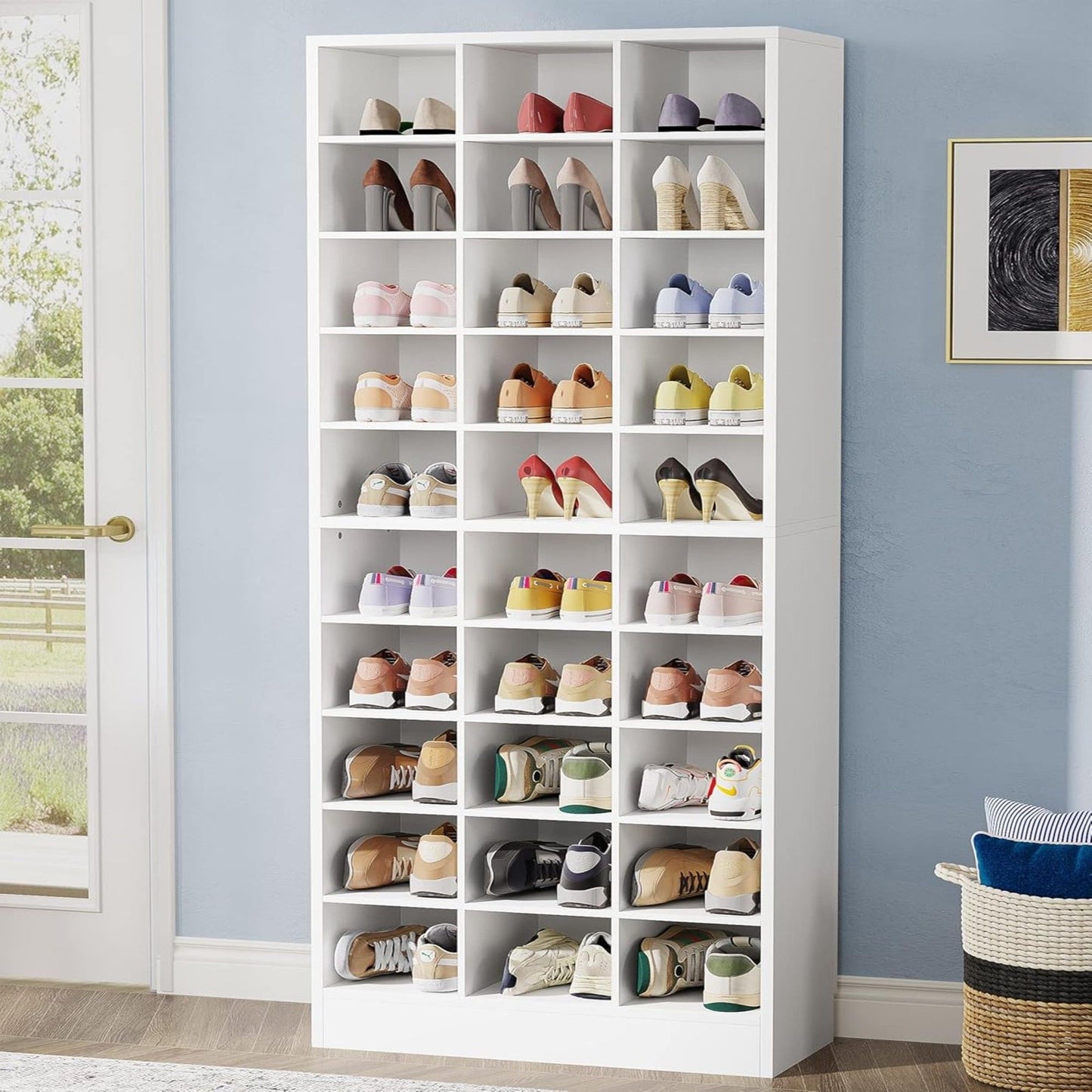 10 Tier Shoe Storage Cabinet With 30 Cubbies